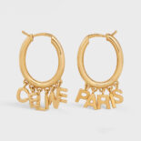 Celine Women Paris Hoops in Brass with Gold Finish