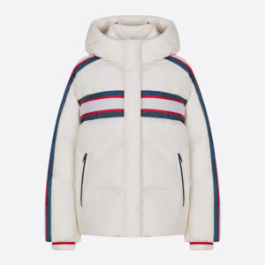 Dior Women Dioralps Hooded Down Jacket White Three-Tone