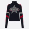 Dior Women Dioralps Stand Collar Sweater Blue Three-Tone Dior Star Wool and Cashmere Knit