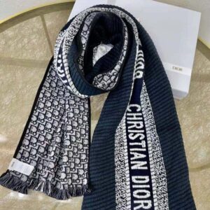 Christian Dior Dior Oblique Dior Oblique University Reversible Scarf, Grey