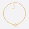 Dior Women Petit CD Necklace Gold-Finish Metal and White Crystals
