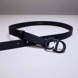 Saddle Belt Black Matte Calfskin, 20 MM