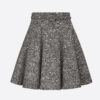 Dior Women Short Skirt Black and White Wool and Silk Mouline