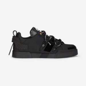 Dolce Gabbana D&G Women Portofino Sneakers in Calfskin and Patent Leather