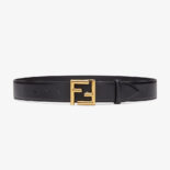 Fendi Women Belt with Loop and FF Stud Buckle-Black