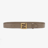 Fendi Women Belt with Loop and FF Stud Buckle-silver