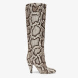 Fendi Women Karligraphy High-heeled Boots in Brown Python