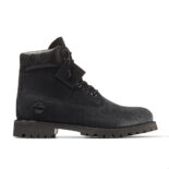 Jimmy Choo Women JC X Timberland/M Black Nubuck Leather Boots with Gunmetal Glitter