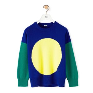 Loewe Women Circle Intarsia Sweater in Wool