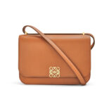 Loewe Women Goya Bag in Silk Calfskin-brown