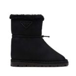 Prada Women Classic Snow Boot Shearling Booties-Black