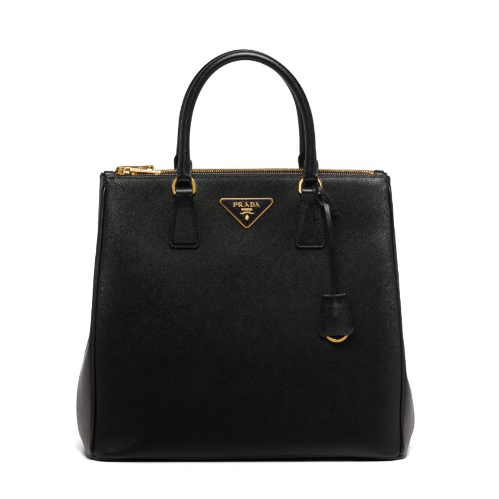 Prada Women Medium Prada Galleria Saffiano Leather Bag-Black