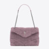 Saint Laurent YSL Women Puffer Small Bag in Merino Shearling and Lambskin