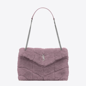 Saint Laurent YSL Women Puffer Small Bag in Merino Shearling and Lambskin