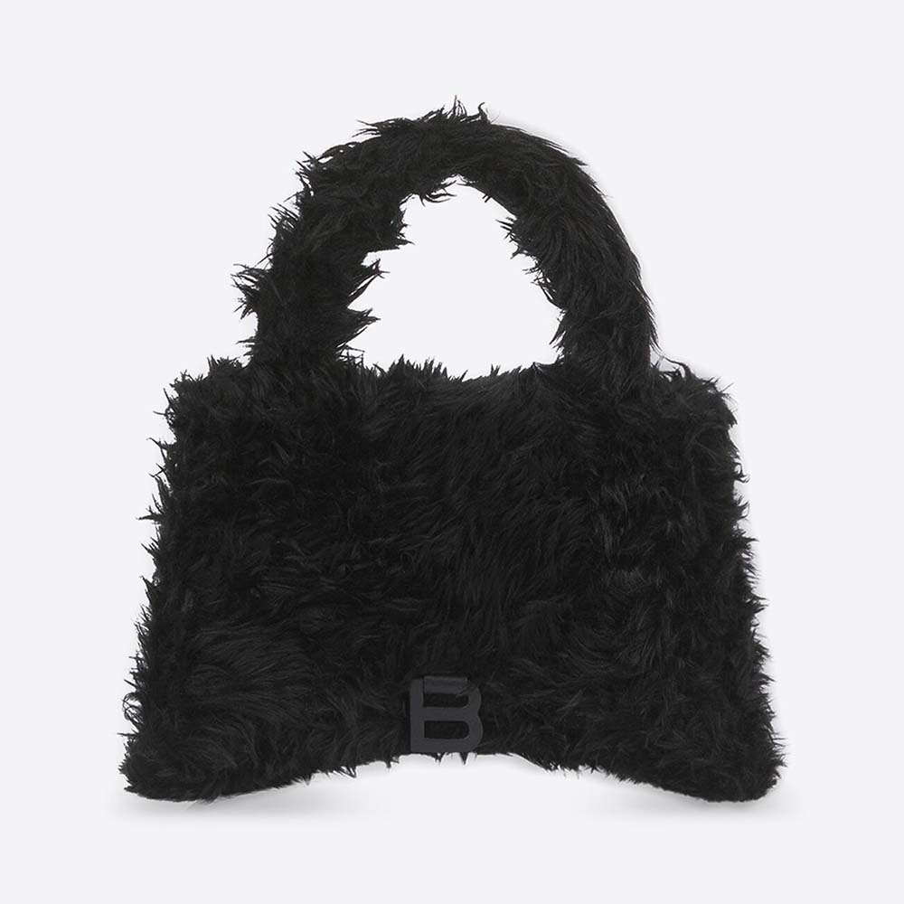 fluffy hourglass top handle bag