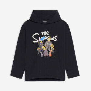 Balenciaga Women Simpsons Tm and 20th Television Cropped Hoodie in Black