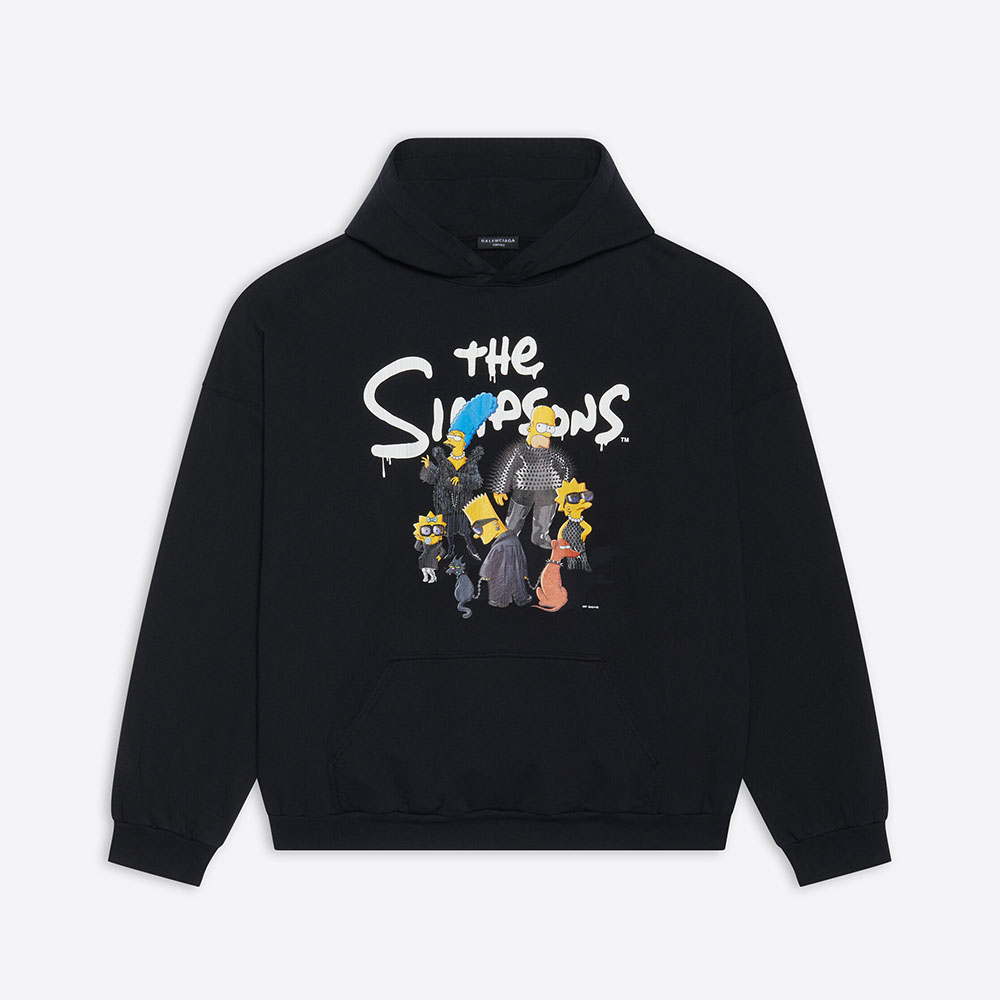 Balenciaga Women Simpsons Tm and 20th Television Hoodie Wide Fit in Black