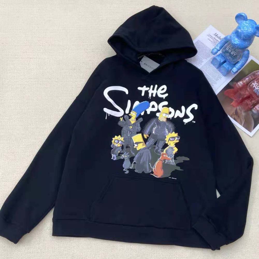 Balenciaga Women Simpsons Tm and 20th Television Hoodie Wide Fit in Black