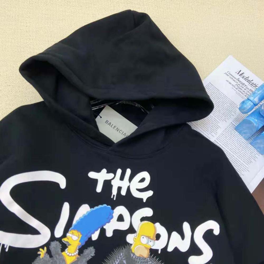 Balenciaga Women Simpsons Tm and 20th Television Hoodie Wide Fit in Black