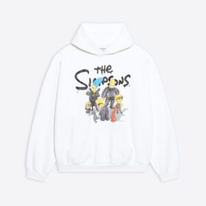 Balenciaga Women Simpsons Tm and 20th Television Hoodie Wide Fit in White