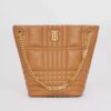 Burberry Women Medium Quilted Lambskin Lola Bucket Bag-Brown