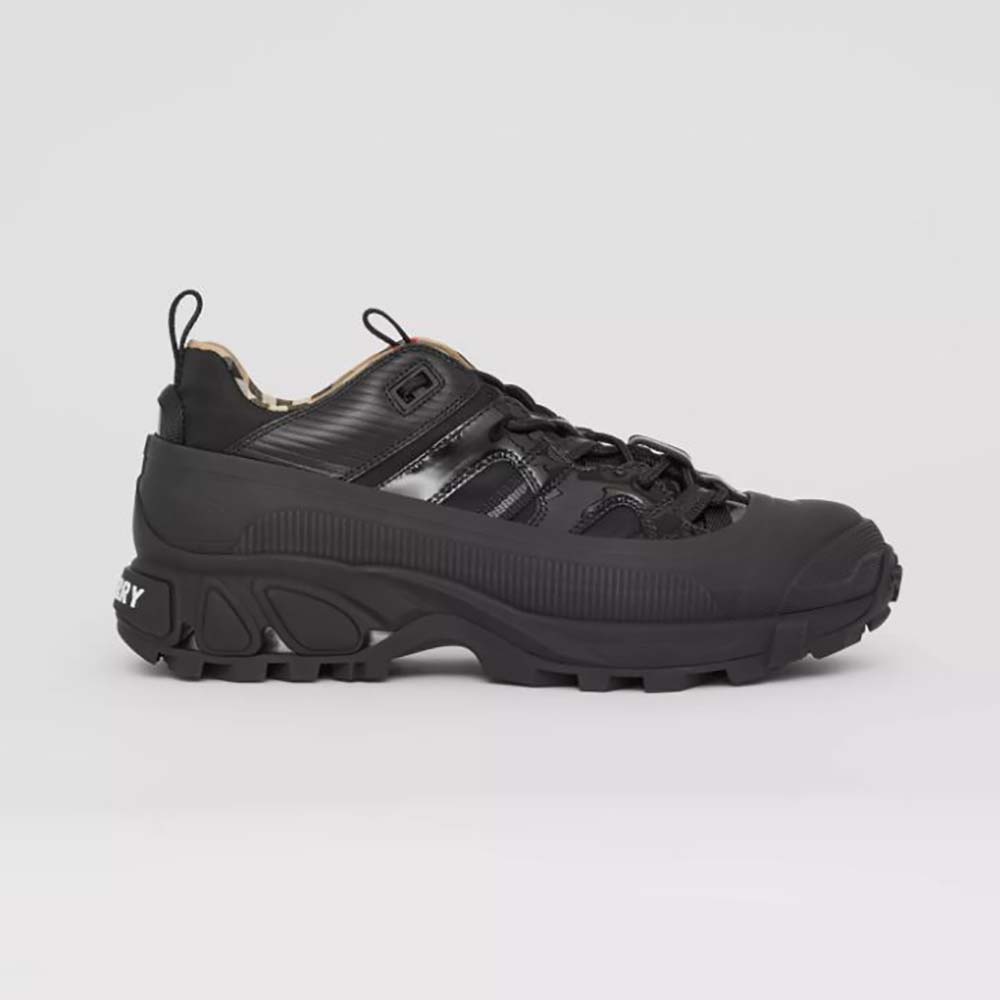 Burberry Women Nylon and Patent Leather Arthur Sneakers