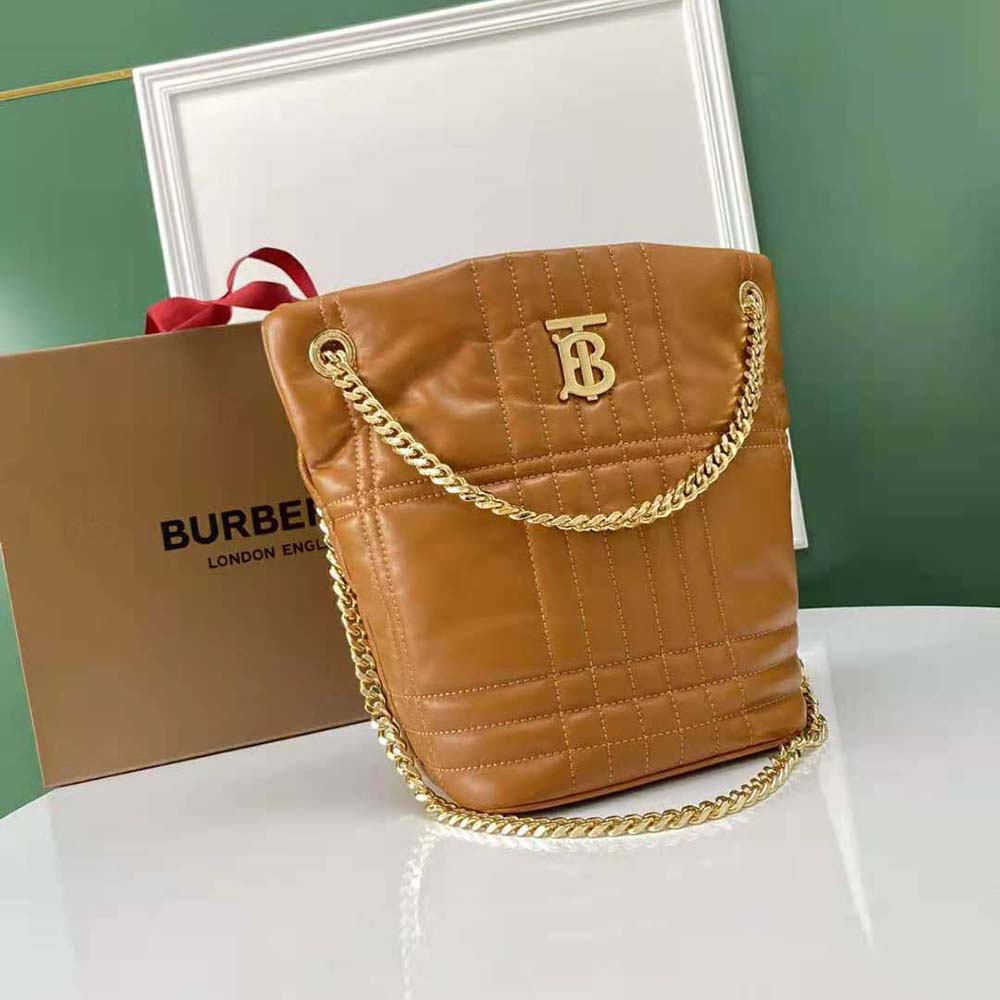 Burberry Quilted Lambskin Lola Small Bucket Bag (SHF-21197) – LuxeDH