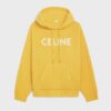 Celine Men Sweater with Hood in Ribbed Wool-Yellow