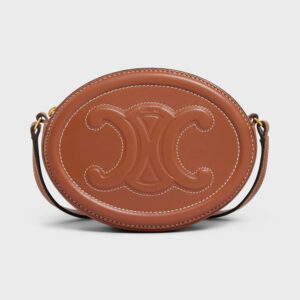 celine crossbody oval purse in smooth calfskin tan