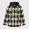 Celine Women Hooded Overshirt in Checked Wool