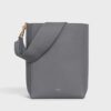 Celine Women Sangle Small Bucket Bag in Soft Grained Calfskin-silver