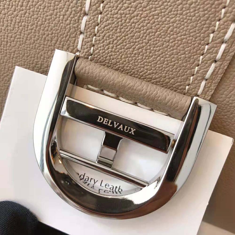 Delvaux Brillant MM Surpiqué in Rodeo Calf (Vegetal/ Ivory)