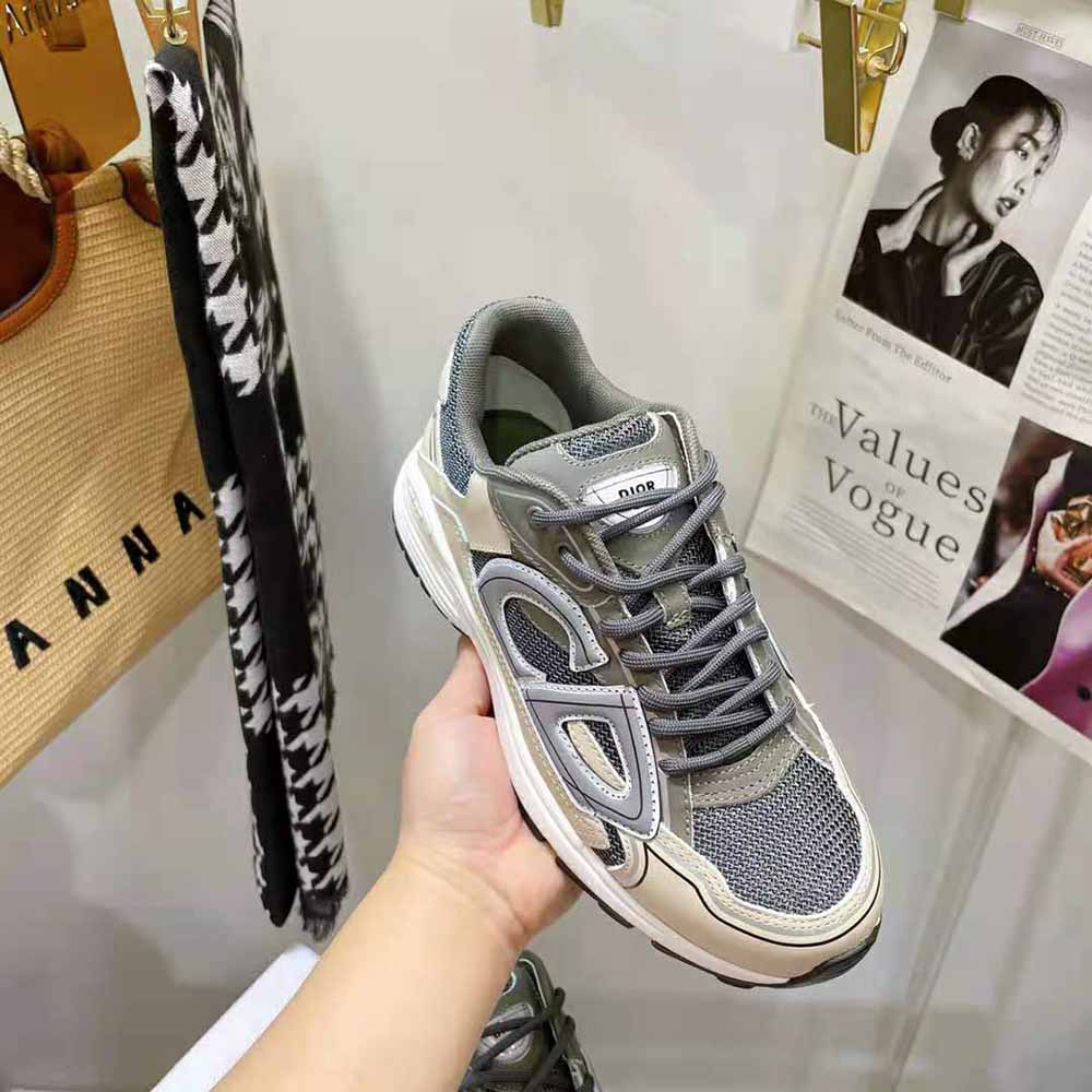 Dior Men B30 Sneaker Olive Mesh and Cream Technical Fabric 7 Dior Men B30 Sneaker Olive Mesh and Cream Technical Fabric - Image 7