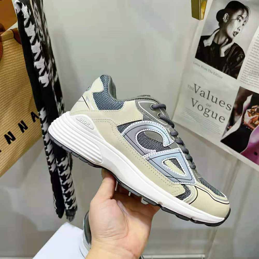 Dior Men B30 Sneaker Olive Mesh and Cream Technical Fabric 6 Dior Men B30 Sneaker Olive Mesh and Cream Technical Fabric - Image 6