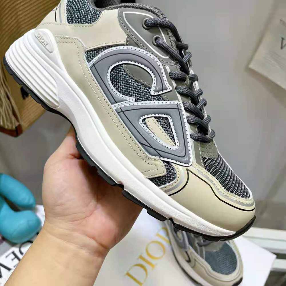 Dior Men B30 Sneaker Olive Mesh and Cream Technical Fabric 8 Dior Men B30 Sneaker Olive Mesh and Cream Technical Fabric - Image 8