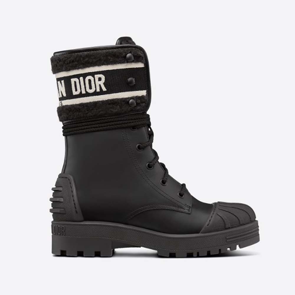 Dior Women D-Major Ankle Boot White Calfskin and Lambskin Wool