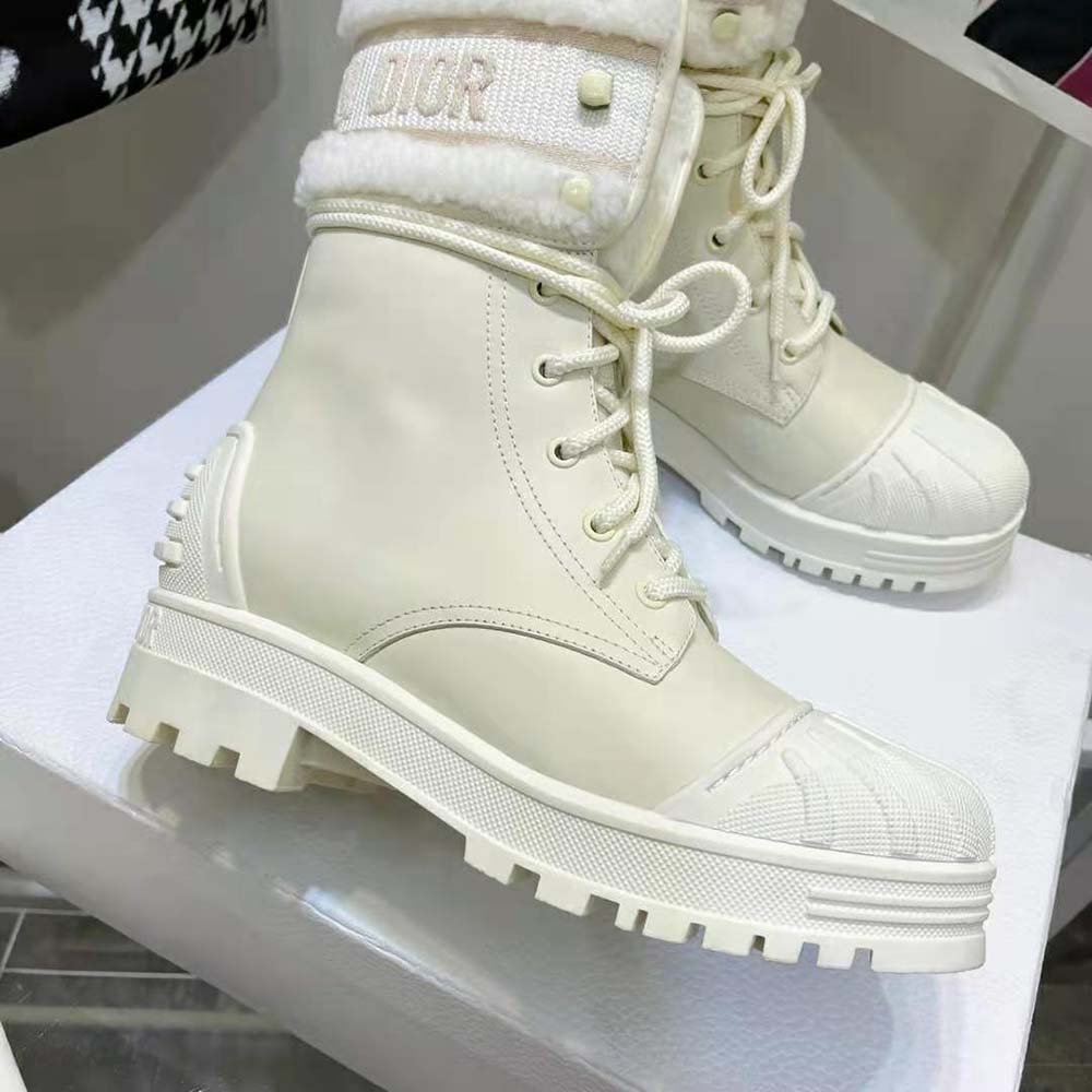 D-major leather boots Dior White size 40 EU in Leather - 27229999