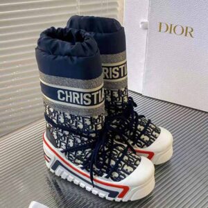 DiorAlps Snow Ankle Boot Deep Blue Dior Oblique Shiny Nylon