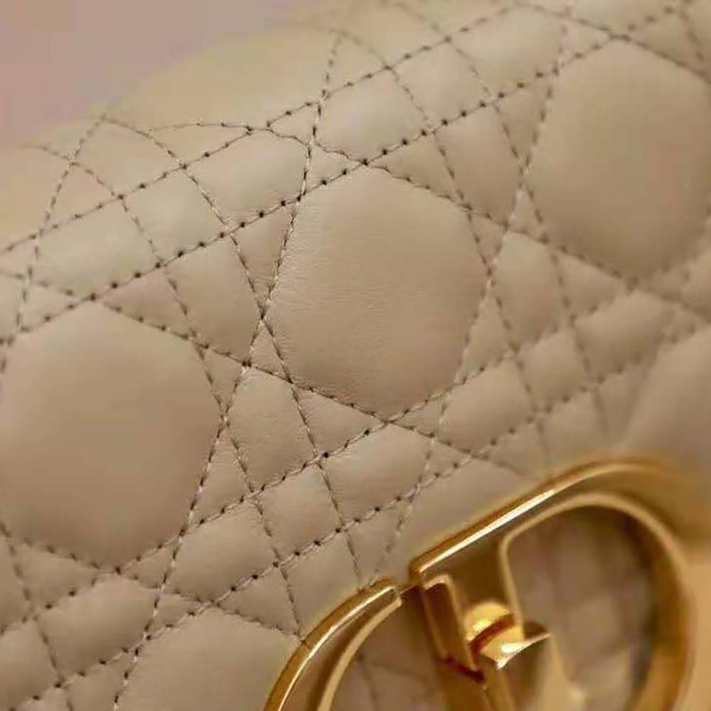 Dior Women Large Dior Caro Bag Supple Cannage Calfskin-Sandy 9 Dior Women Large Dior Caro Bag Supple Cannage Calfskin-Sandy - Image 9