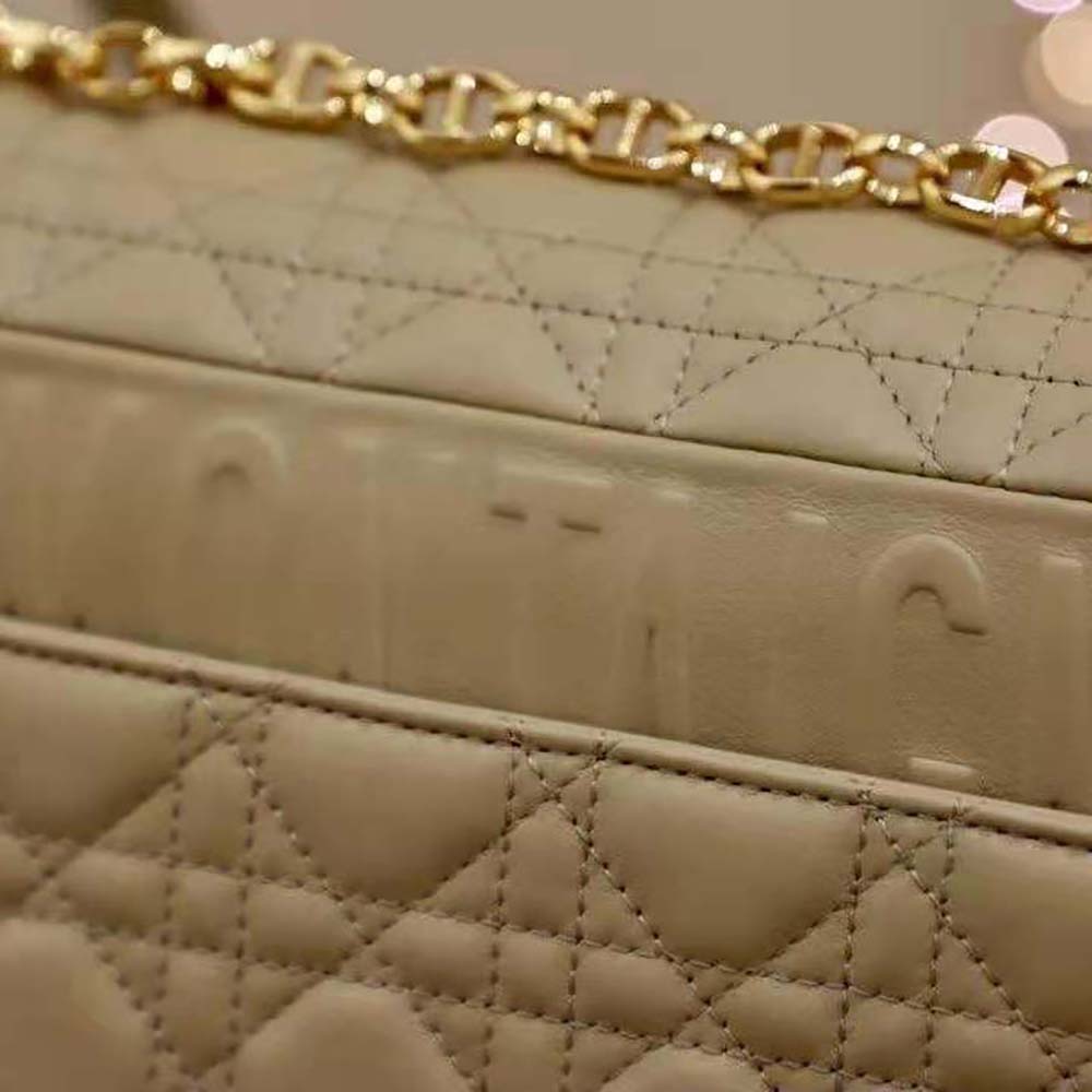 Dior Women Large Dior Caro Bag Supple Cannage Calfskin-Sandy 10 Dior Women Large Dior Caro Bag Supple Cannage Calfskin-Sandy - Image 10