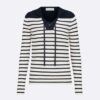 Dior Women Mariniere Sweater Navy Blue and White Cotton Knit
