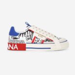 Dolce Gabbana D&G Men Graffiti-Print Calfskin Custom 2.Zero Sneakers