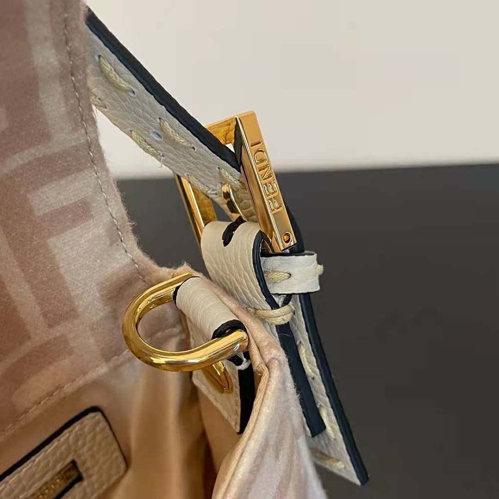 Fendi Women Medium Baguette 1997 Beige FF Wool Bag 9 Fendi Women Medium Baguette 1997 Beige FF Wool Bag - Image 9