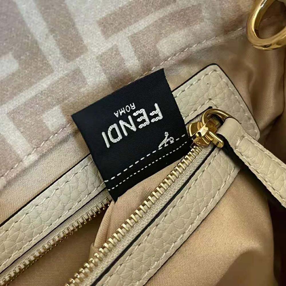 Fendi Women Medium Baguette 1997 Beige FF Wool Bag 8 Fendi Women Medium Baguette 1997 Beige FF Wool Bag - Image 8