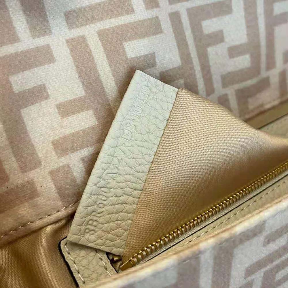 Fendi Women Medium Baguette 1997 Beige FF Wool Bag 7 Fendi Women Medium Baguette 1997 Beige FF Wool Bag - Image 7