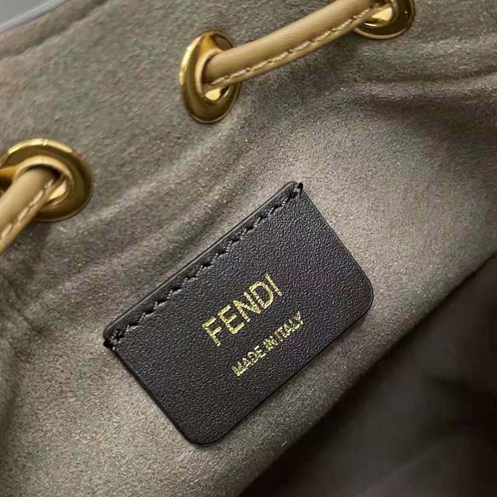 Fendi Women Small Mon Tresor FF Beige Wool Mini-Bag 9 Fendi Women Small Mon Tresor FF Beige Wool Mini-Bag - Image 9