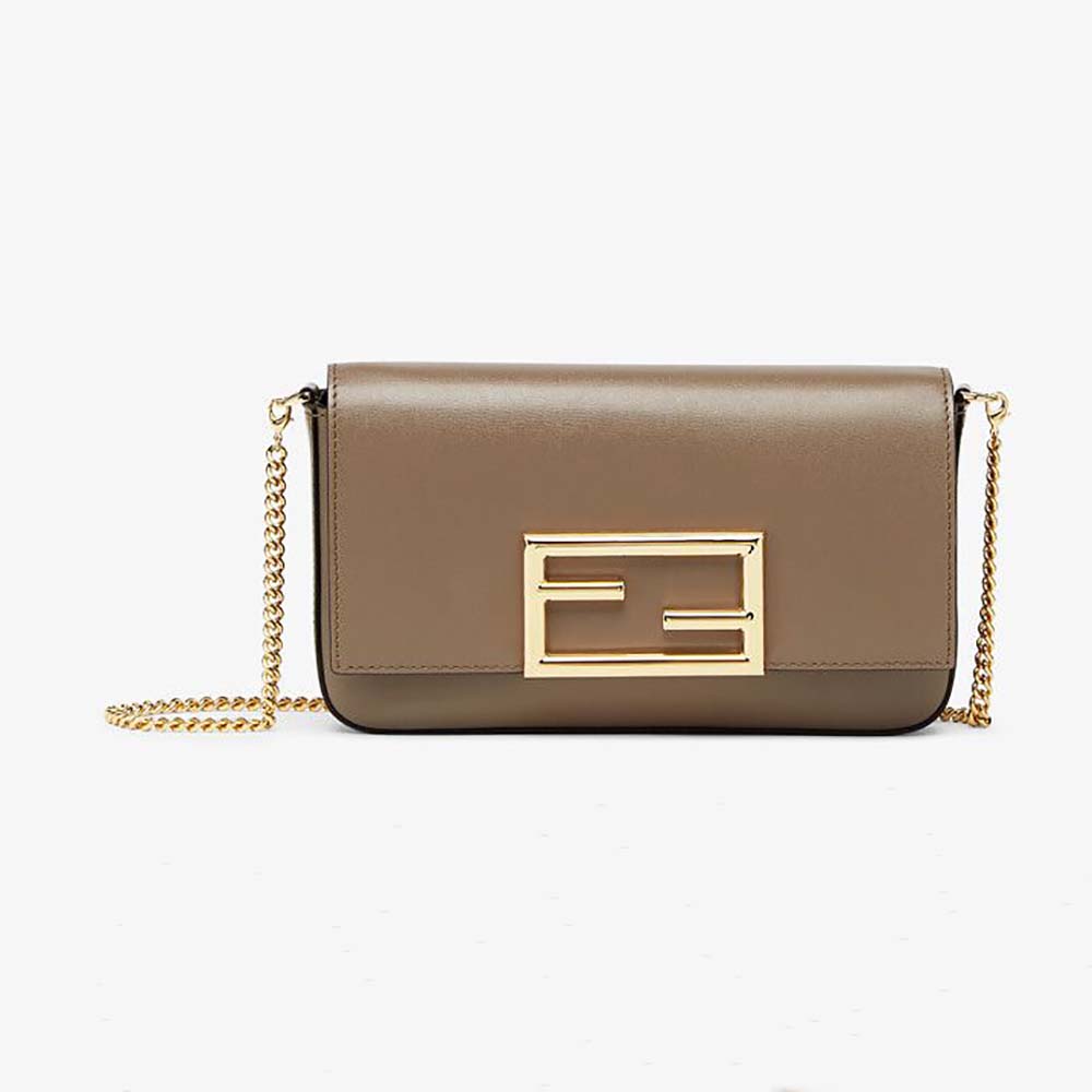 Fendi Women Wallet on Chain with Pouches Brown Leather Mini-Bag