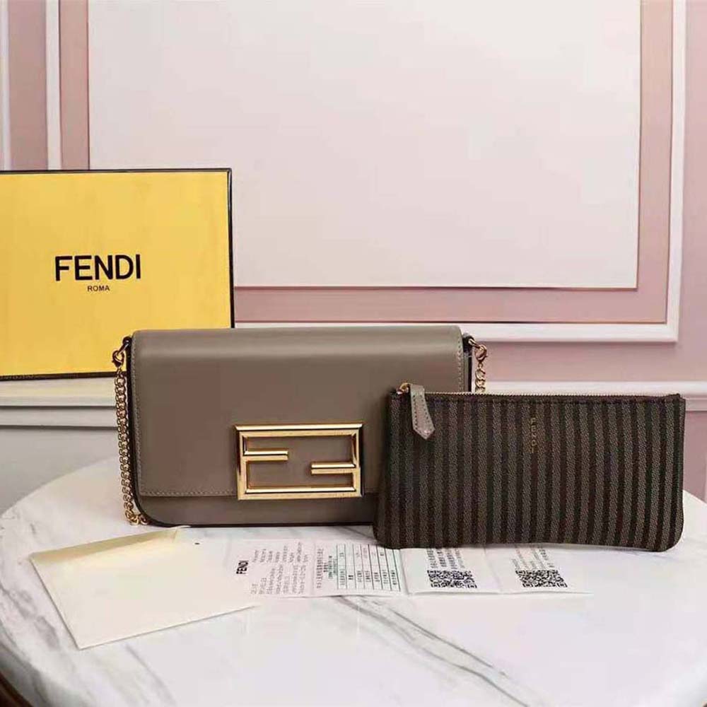 Fendi WALLET ON CHAIN WITH POUCHES leather mini-bag brown