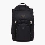 Prada Men Re-Nylon and Saffiano Leather Backpack with Hood