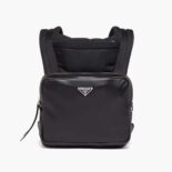 Prada Women Leather Backpack with Hood-Black